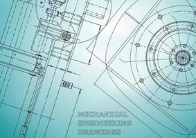 Entwurf. Vektor-Engineering-Illustration. Abdeckung, Flyer, Banner, Hintergrund. Zeichnungen des Instrumentenbaus. Maschinenbau Zeichnung. technische Illustrationen vektor