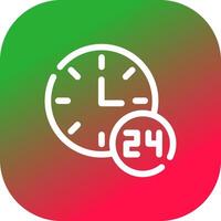 24 Stunden unterstützen kreatives Icon-Design vektor