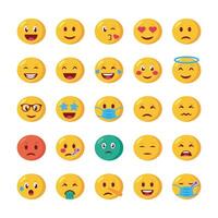 Bündel von Emojis-Gesichtern stellen Icons ein vektor