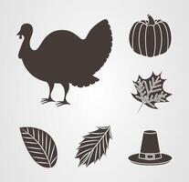 Happy Thanksgiving Day Icon Set Vektordesign vektor