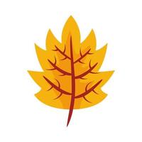 Ikone des flachen Stils des Herbstblattes mit Schwimmhäuten vektor