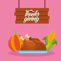 Happy Thanksgiving Day Vektor-Design vektor