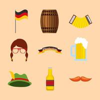 Oktoberfest-Feier mit Set-Icons vektor