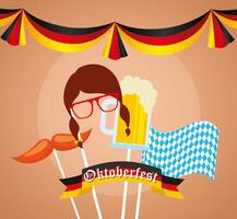 oktoberfest firande illustration, öl festival design vektor