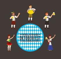 Oktoberfest-Feier mit Set-Icons vektor
