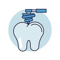 tand med tandläkare bur hälsa ikon vektor