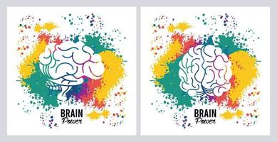 Brains Power Poster mit Farbspritzer vektor