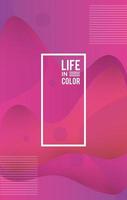 rosa Wellenfarben mit Leben im farbigen abstrakten Hintergrund vektor