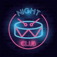 Nachtclub Bar Label Neonlichter vektor