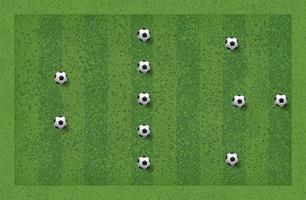 3-5-2 fotbollsmatch taktik. layoutposition för tränare. vektor. vektor