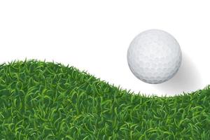 Golfball und grüner Grashintergrund mit Platz für Kopienraum. Vektor. vektor