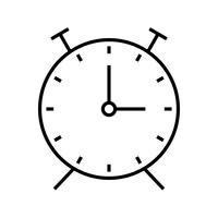 Uhr Linie schwarzes Symbol vektor