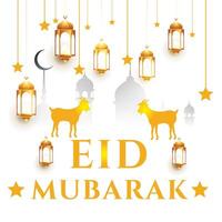 eid al Adha och eid al fitr mubarak bakgrund design vektor