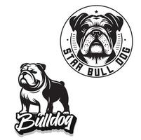 tjur hund svart och vit minimal vektor logotyp