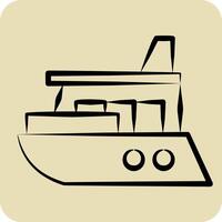 ikon Yacht. relaterad till dykning symbol. hand dragen stil. enkel design illustration vektor