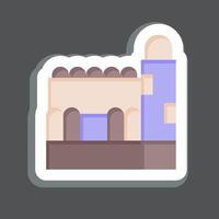 Aufkleber Moschee. verbunden zu Katar Symbol. einfach Design Illustration. vektor