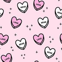 modisch Valentinstag Herz Box Gekritzel Rosa Hintergrund Hintergrund nahtlos Muster vektor