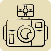 Symbol Foto Kamera Tauchen. verbunden zu Tauchen Symbol. Hand gezeichnet Stil. einfach Design Illustration vektor
