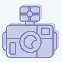 Symbol Foto Kamera Tauchen. verbunden zu Tauchen Symbol. zwei Ton Stil. einfach Design Illustration vektor