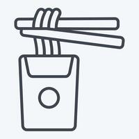 ikon spaghetti. relaterad till japan symbol. linje stil. enkel design illustration. vektor