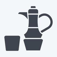Symbol Kaffee. verbunden zu Katar Symbol. Glyphe Stil. einfach Design Illustration. vektor