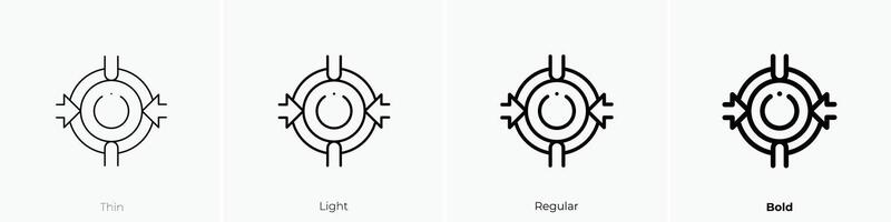 Objekt Symbol. dünn, Licht, regulär und Fett gedruckt Stil Design isoliert auf Weiß Hintergrund vektor