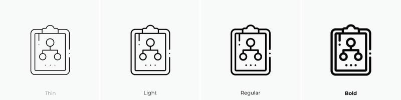 Organisation Symbol. dünn, Licht, regulär und Fett gedruckt Stil Design isoliert auf Weiß Hintergrund vektor