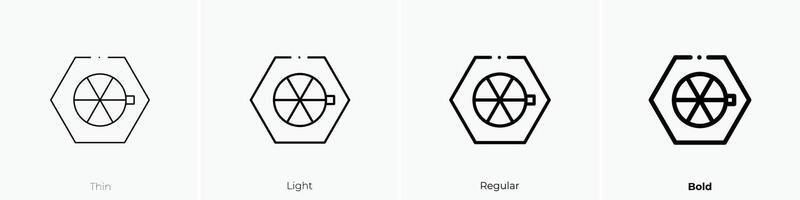 nuklear Symbol. dünn, Licht, regulär und Fett gedruckt Stil Design isoliert auf Weiß Hintergrund vektor