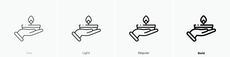 Öl Lampe Symbol. dünn, Licht, regulär und Fett gedruckt Stil Design isoliert auf Weiß Hintergrund vektor