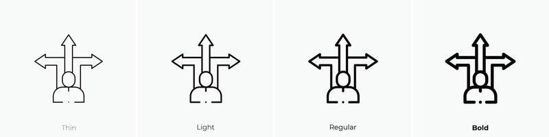 möjlighet ikon. tunn, ljus, regelbunden och djärv stil design isolerat på vit bakgrund vektor