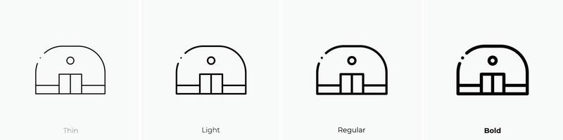 nuklear Symbol. dünn, Licht, regulär und Fett gedruckt Stil Design isoliert auf Weiß Hintergrund vektor