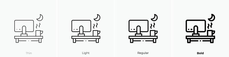 im Laufe der Zeit Symbol. dünn, Licht, regulär und Fett gedruckt Stil Design isoliert auf Weiß Hintergrund vektor