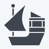 ikon båt. relaterad till qatar symbol. glyf stil. enkel design illustration. vektor