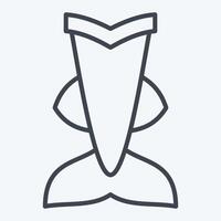 ikon sjöjungfru vail dykning. relaterad till dykning symbol. linje stil. enkel design illustration vektor