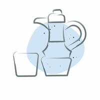 Symbol Kaffee. verbunden zu Katar Symbol. Farbe Stelle Stil. einfach Design Illustration. vektor