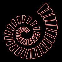 Neon- Spiral- Treppe kreisförmig Treppe rot Farbe Vektor Illustration Bild eben Stil