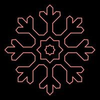 neon snöflinga röd Färg vektor illustration bild platt stil
