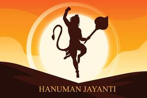 Illustration von Herr Hanuman auf abstrakt Hintergrund zum Hanuman Jayanti Festival von Indien vektor