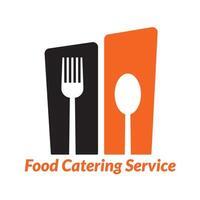 mat catering logotyp design ikon vektor. vektor