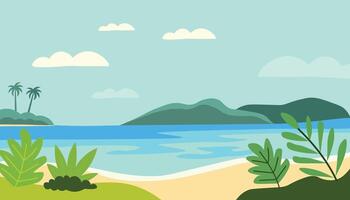 sommar strand bakgrund vektor illustration.