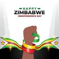 Zimbabwe Unabhängigkeit Tag Design Illustration Sammlung vektor