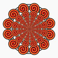 Spiral- Mandala Illustration. einfach Spiral- Mandala Orange auf das Weiß Hintergrund vektor