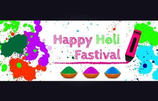 Lycklig holi indisk hindu traditionell festival baner mall fri vektor