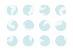 vattenfärg runda berättelse slingor ikoner. uppsättning av abstrakt pastell blå cirklar design. runda markera bakgrunder för social media berättelser. vektor