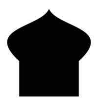 vektor illustration av en svart silhuett av en moskén. illustration av en bön rum ikon, enkel moskén. grafisk design element med en religiös tema. islamic prydnad