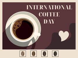 Poster zum internationalen Kaffeetag vektor