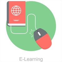 e-learning och studie ikon begrepp vektor