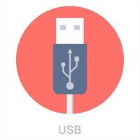 USB und Kabel Symbol Konzept vektor