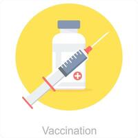 Impfung und Impfstoff Symbol Konzept vektor