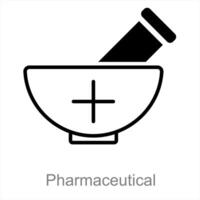 farmaceutisk och ört- ikon begrepp vektor